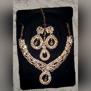 3pc set gold plated Indian Wedding bridesmaid Jewelry